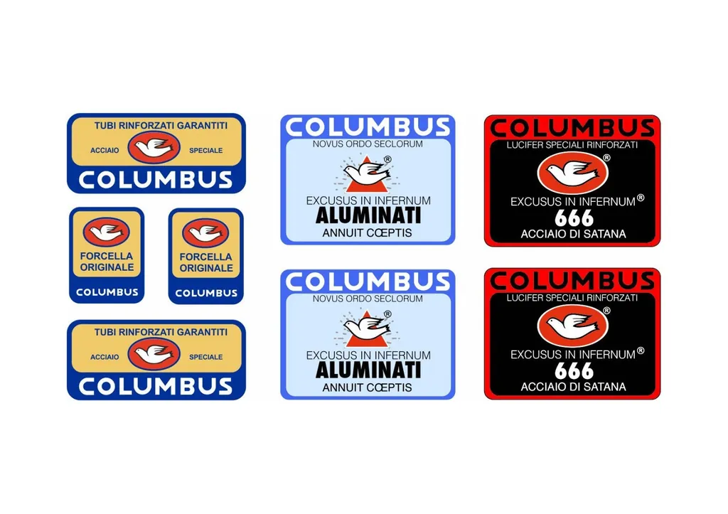 Columbus Bike Bicycle Frame Tube Decals Factory Stickers Adhesive Vinyl 6 pcs