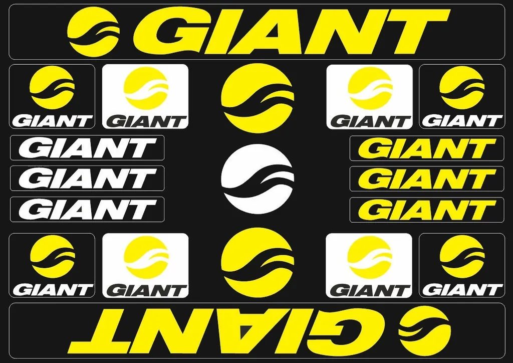 Bicycle Vinyl Frame Stickers – Compatible with GIANT Bikes – Yellow