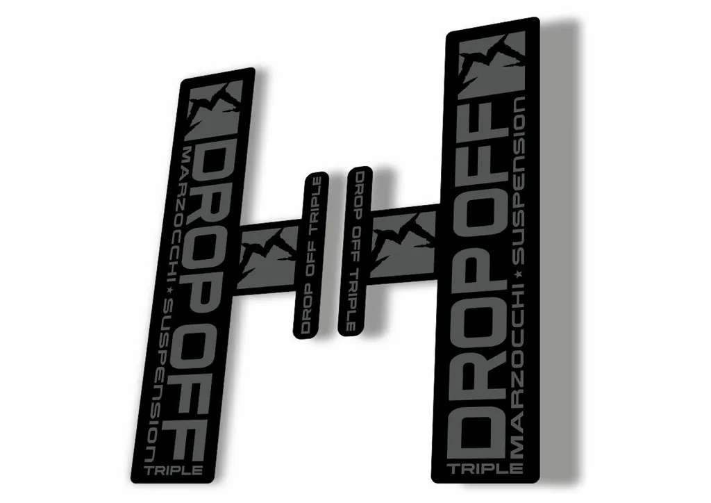 Marzocchi Drop Off Triple 2005 Fork Suspension Sticker Decal Kit Adhesive Gray