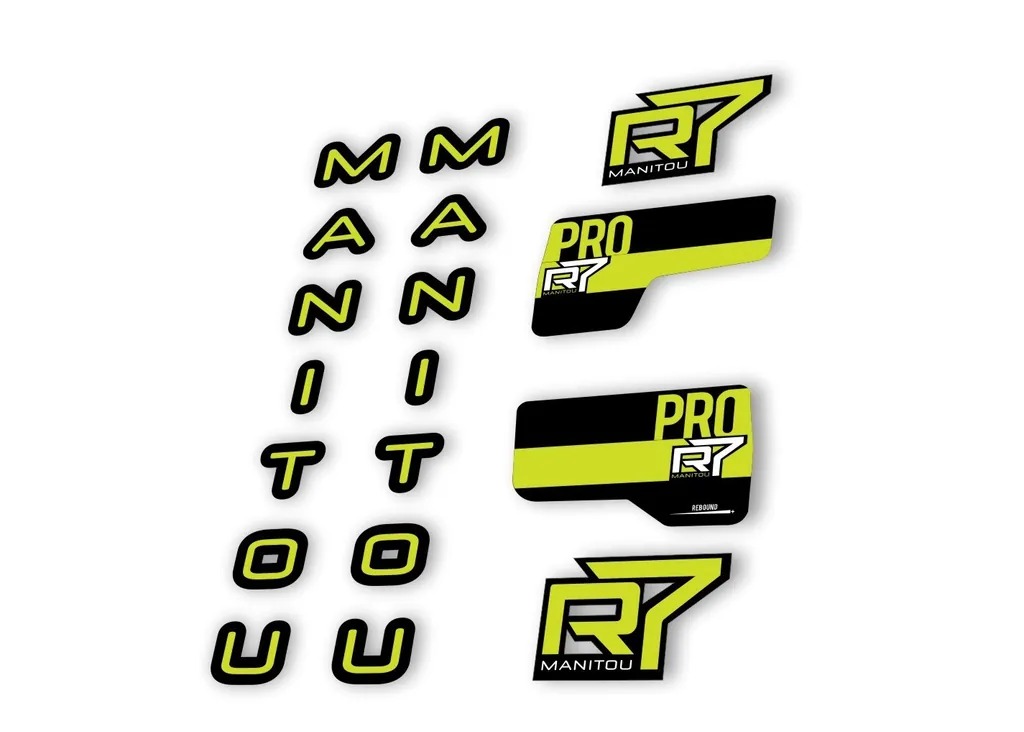 Manitou R7 Pro 2020 Fork Suspension Decal Kit Sticker Set Lime Green