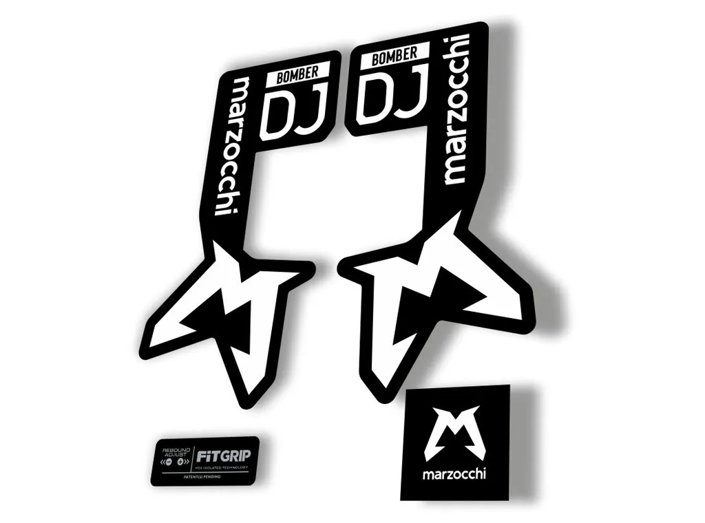 Marzocchi Bomber DJ 2025 Fork Suspension Sticker Decal Kit Adhesive White