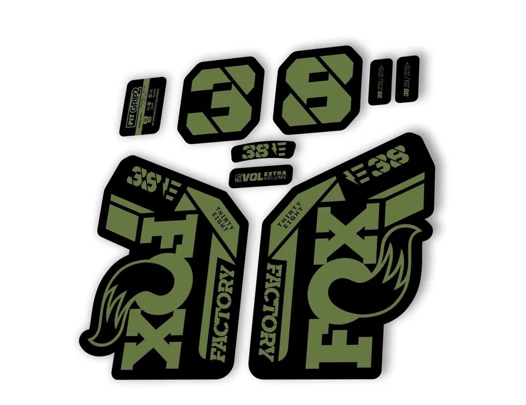 FOX 38 2021 E Bike Forks Suspension Factory Decal Sticker Adhesive Olive