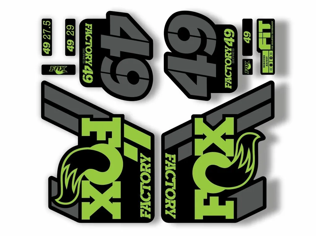 FOX 49 Float 2018-19 Forks Suspension Factory Decal Sticker Adhesive Green Gray