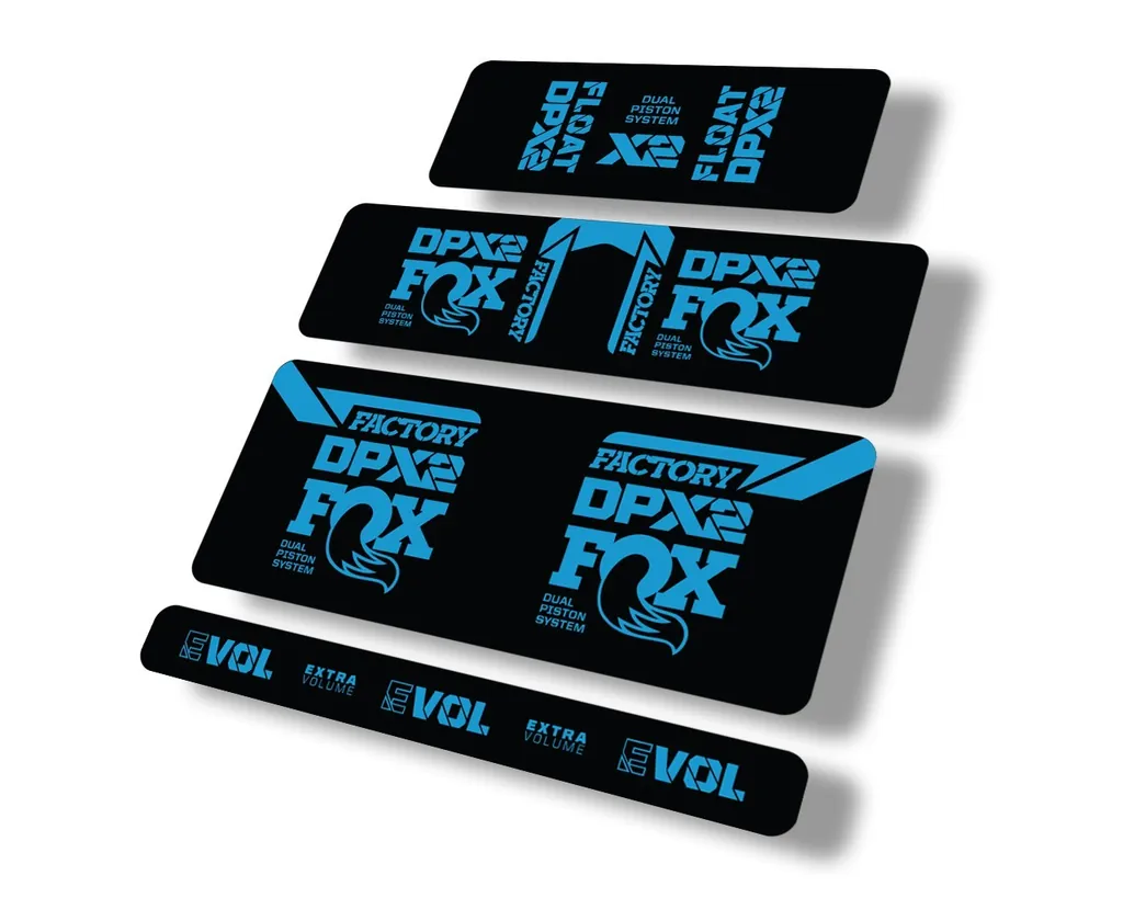 FOX Float DPX2 2021 Rear Shock Suspension Sticker Factory Decal Full Set Blue