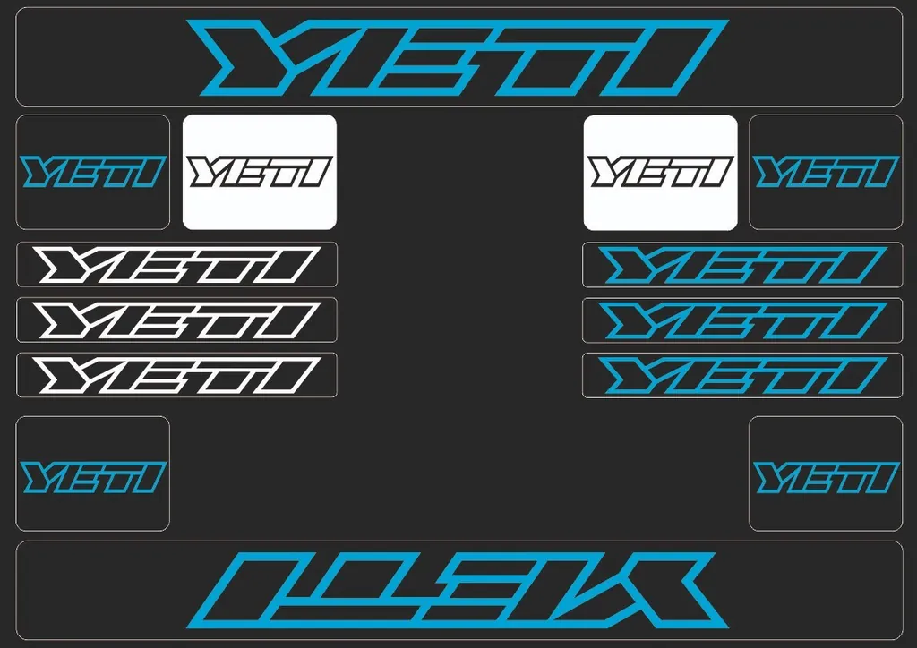 Bicycle Vinyl Stickers – Compatible with YETI Bikes – Blue