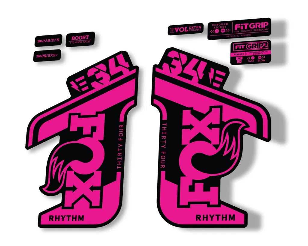 FOX 34 Rhythm E Bike 2021 Fork Decals Suspension Sticker Adhesive Pink