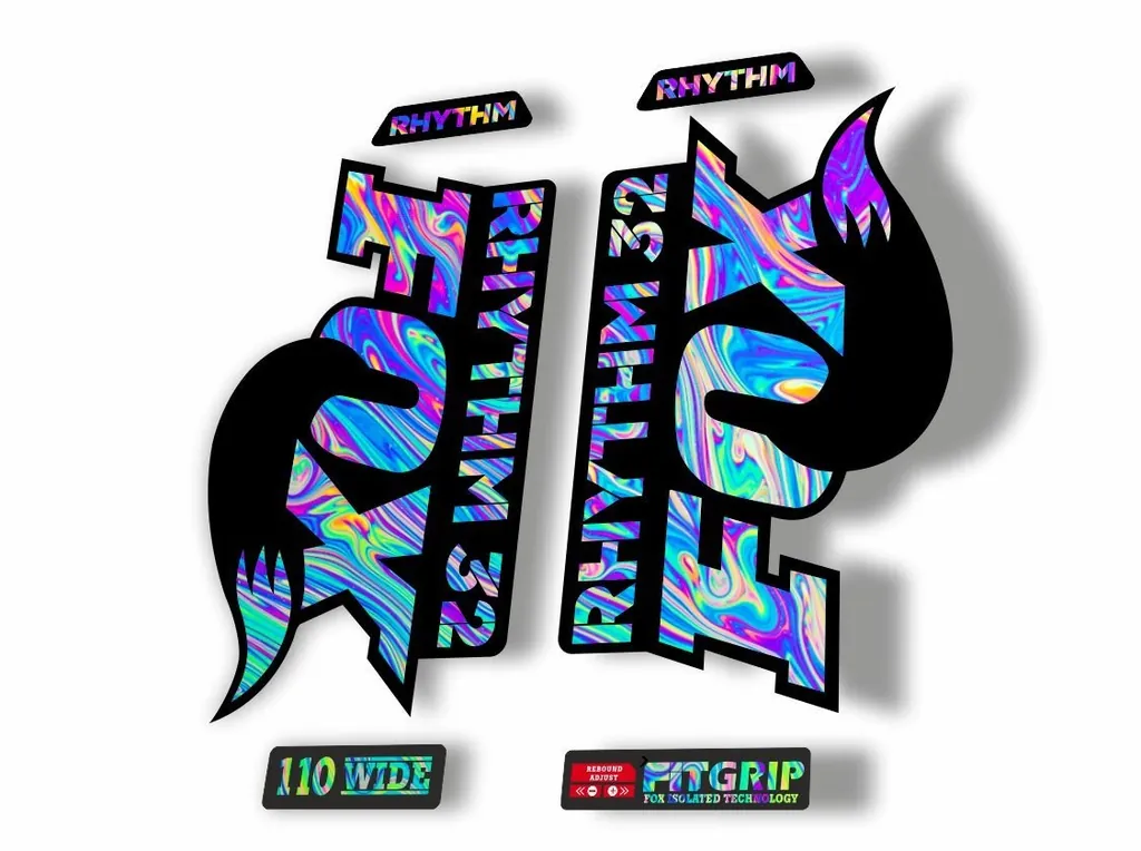 FOX 32 Rhythm 2018 Forks Suspension Factory Decal Sticker Adhesive Oil Slick 1