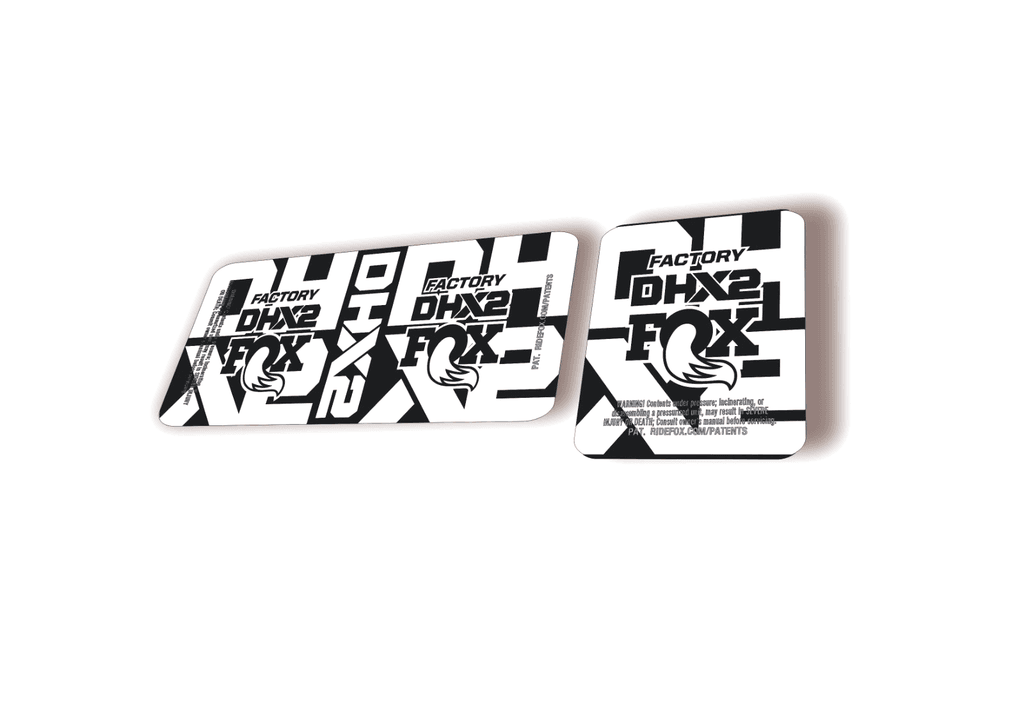 FOX DHX2 Factory 2026 Rear Shock Decal Sticker Kit Adhesive Black