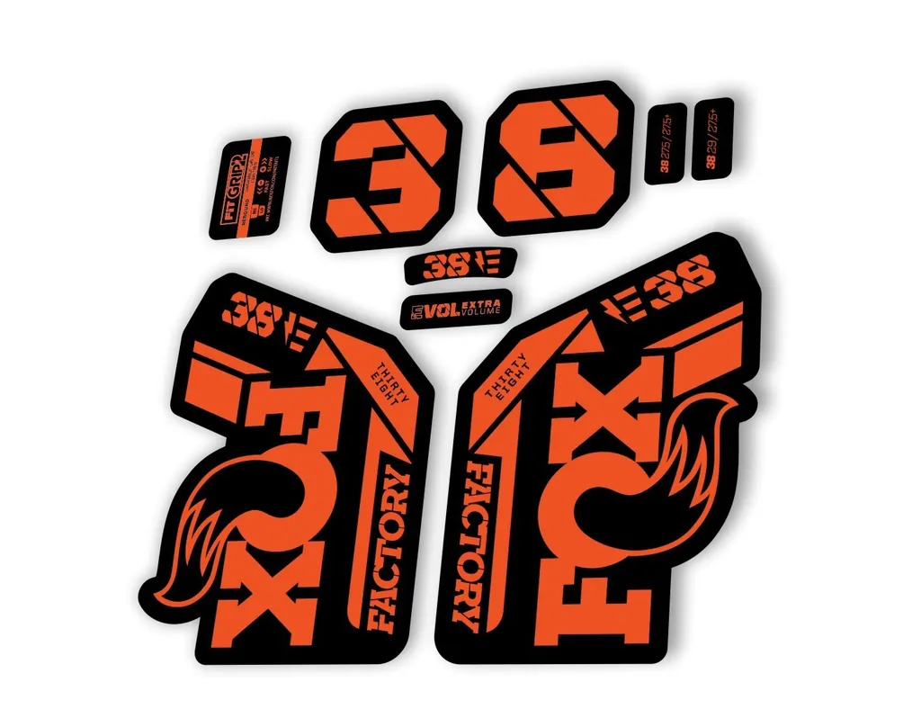 FOX 38 2021 E Bike Forks Suspension Factory Decal Sticker Adhesive Orange