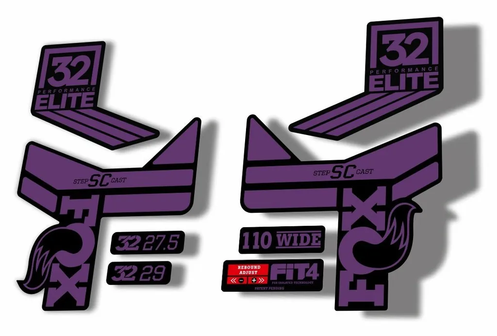 FOX 32 Step Cast SC EP  Fork Suspension Factory Decal Stickers Adhesive Purple