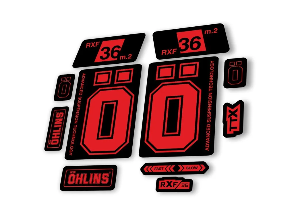Ohlins RXF 36 M.2 2022 Fork Decal Mountain Bike Cycling Sticker Adhesive Red