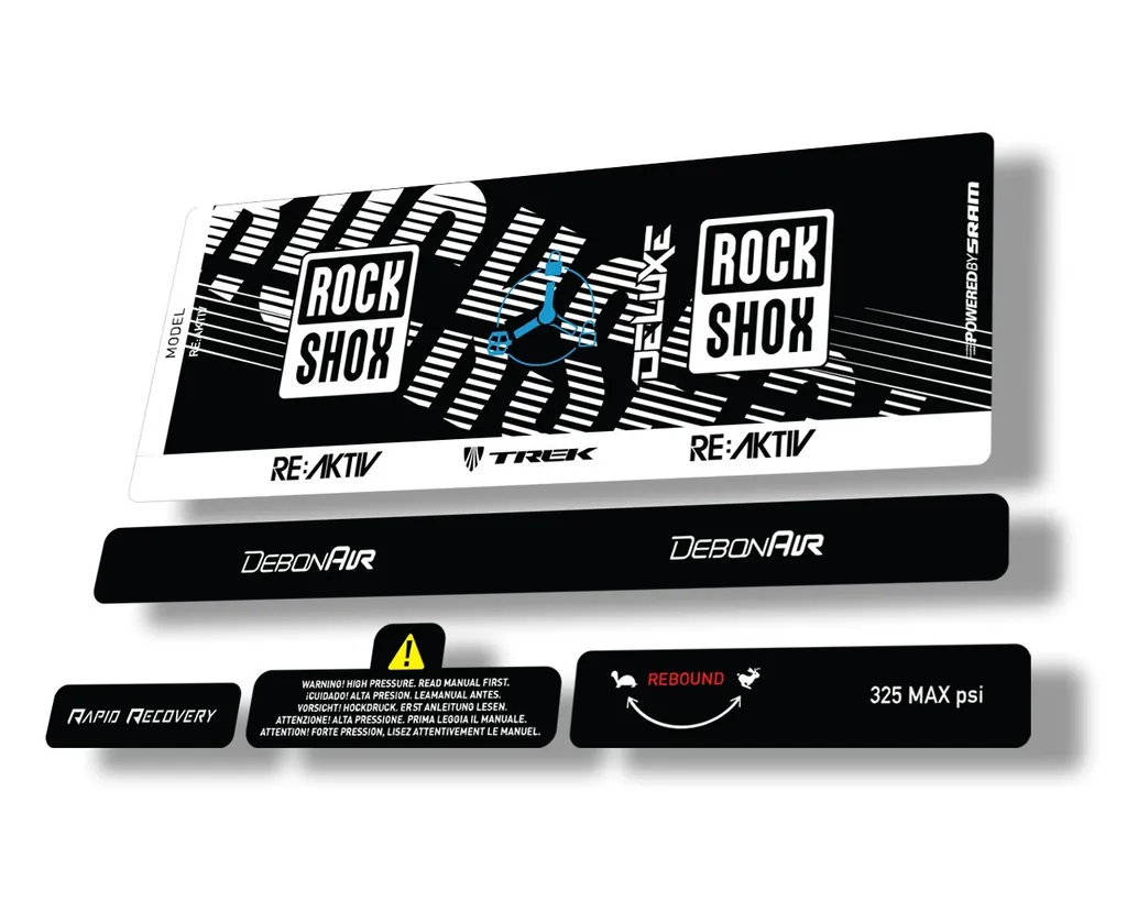 Rock Shox Deluxe RT3 RE AKTIV 2020 Rear Shock Decal Sticker Set White