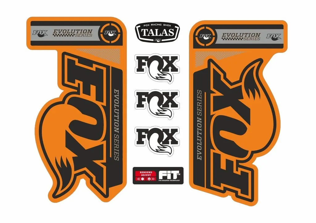 FOX 34 Evolution Talas Forks Suspension Factory Decal Sticker Adhesive Orange