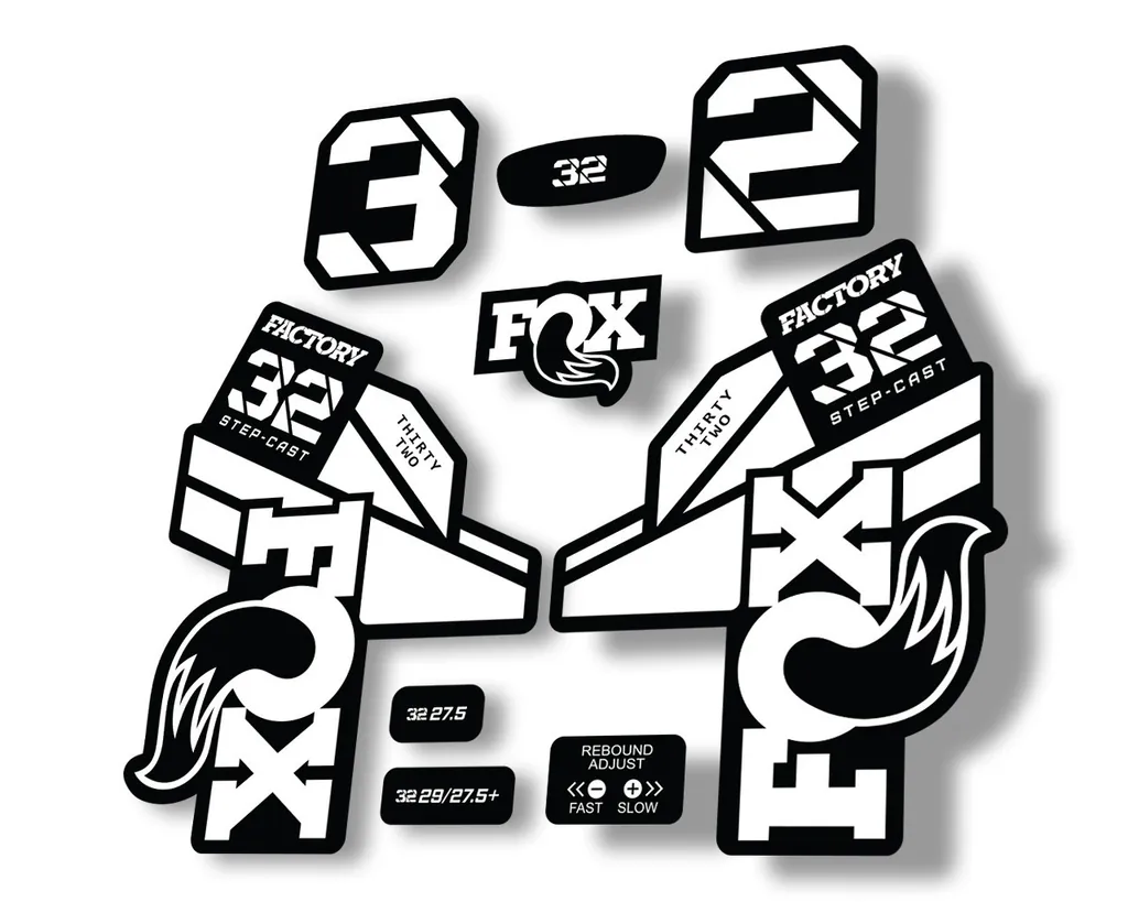 FOX 32 Step Cast 2021 Factory Fork Decals Suspension Sticker White