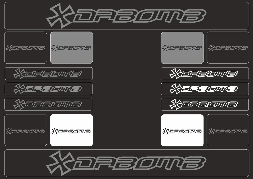 Bicycle Vinyl Frame Stickers – Compatible with DABOMB Bikes – Gray