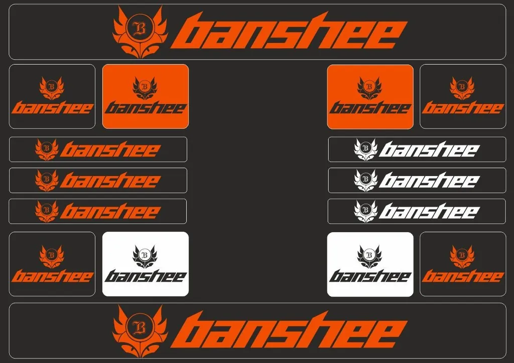 Bicycle Vinyl Frame Stickers Custom Compatible with BANSHEE Orange