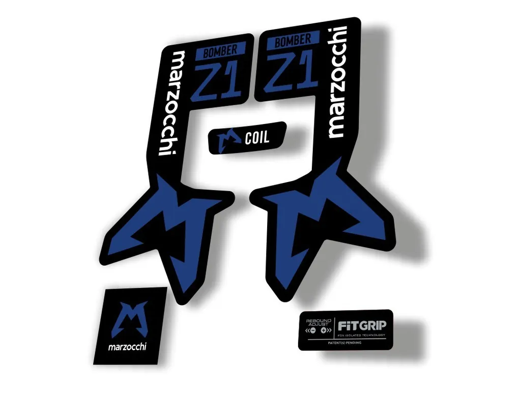 Marzocchi Bomber Z1 2025 2025 Fork Suspension Sticker Decal Kit Dark Blue