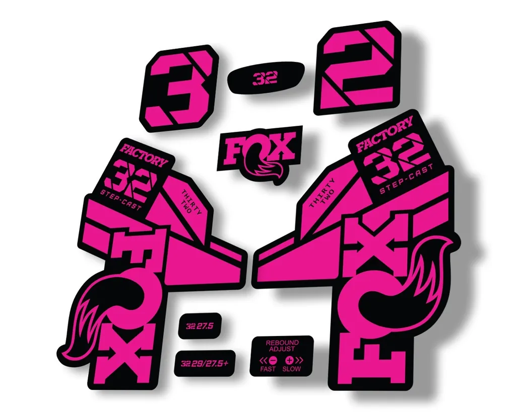 FOX 32 Step Cast 2021 Factory Fork Decals Suspension Sticker Pink