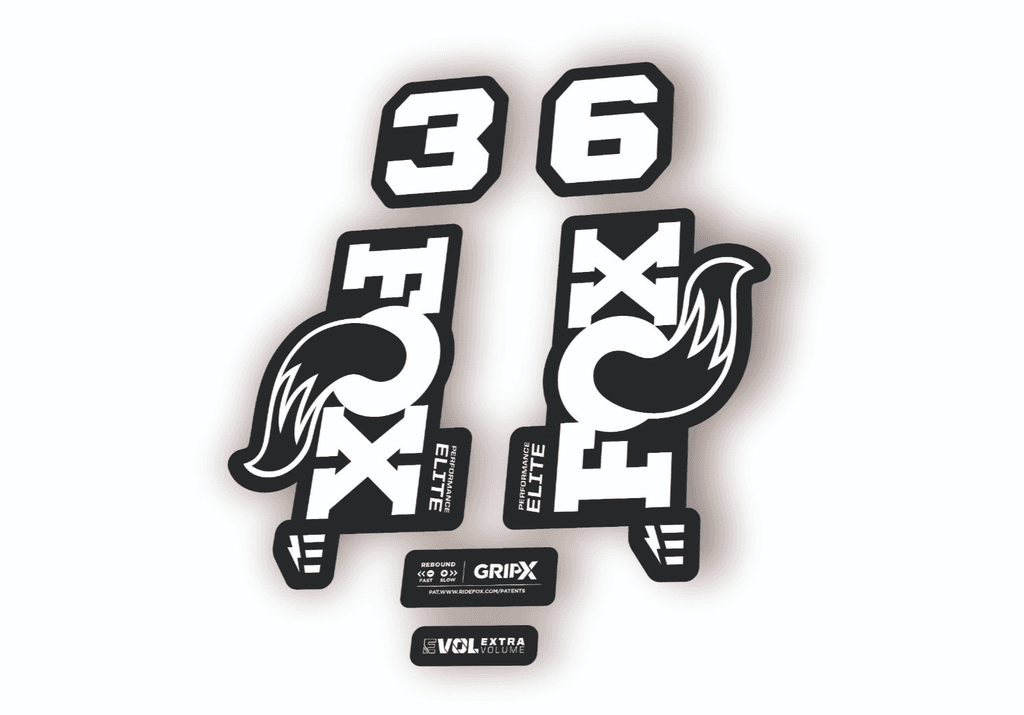FOX 36 Elite E-Optimized 2026 Fork Factory Decal Sticker Adhesive White