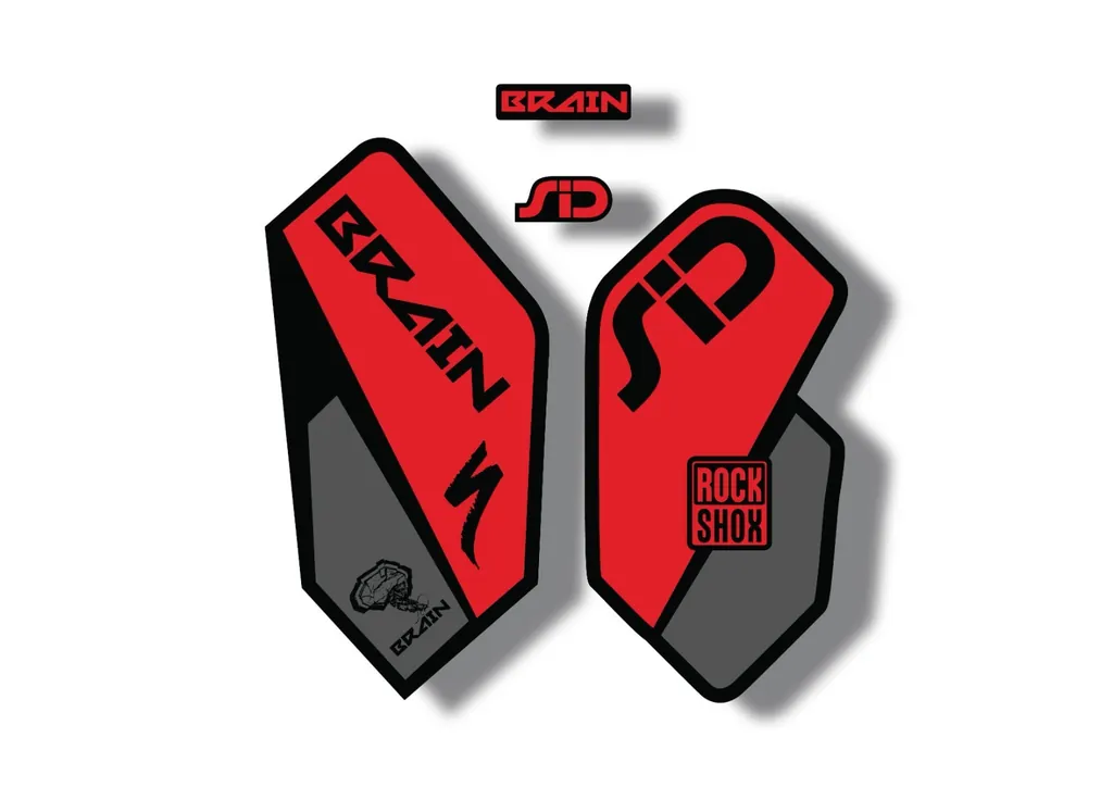 Rock Shox SID Brain 2012 Mountain Bike Cycling Decal Sticker Adhesive Red Gray
