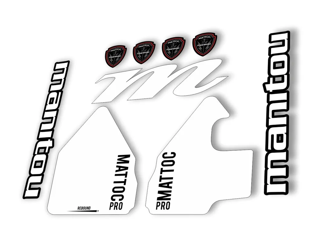 Manitou Mattoc Pro 2017 Fork Suspension Decal Kit Sticker Set White