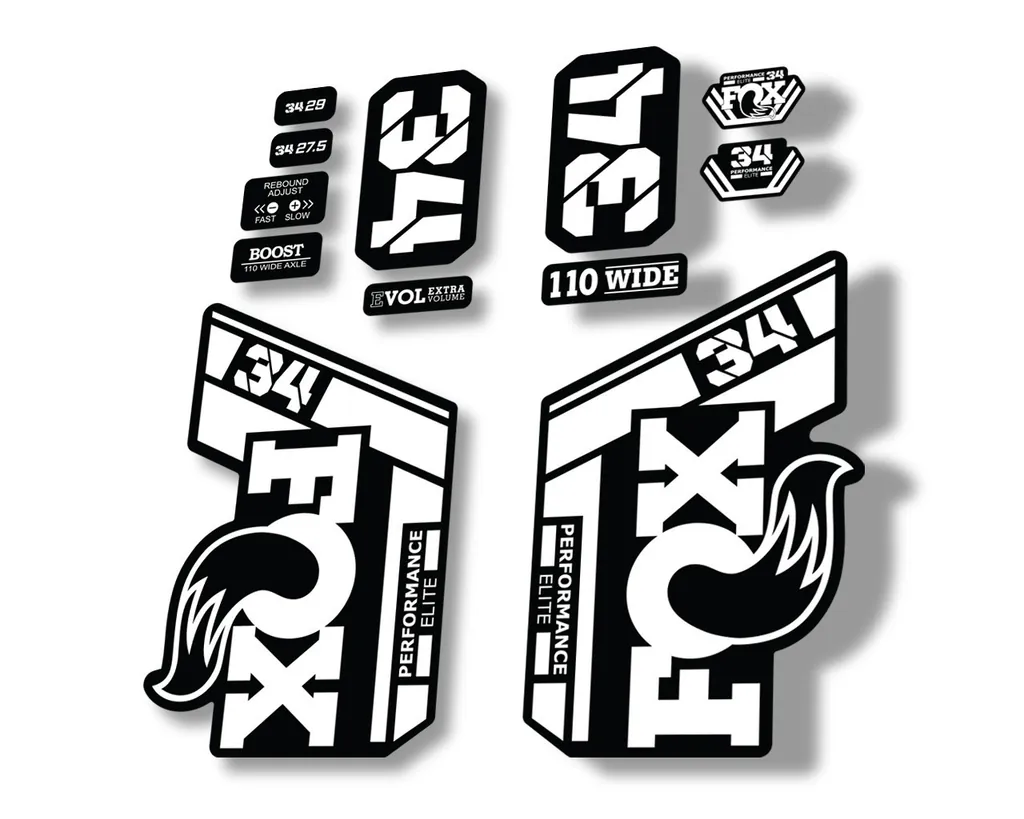 FOX 34 Performance Elite 2021 Factory Fork Decals Suspension Sticker White