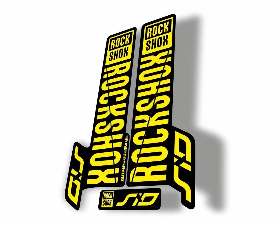 Rock Shox SID 2018 Mountain Bike Cycling Decal Kit Sticker Adhesive Yellow