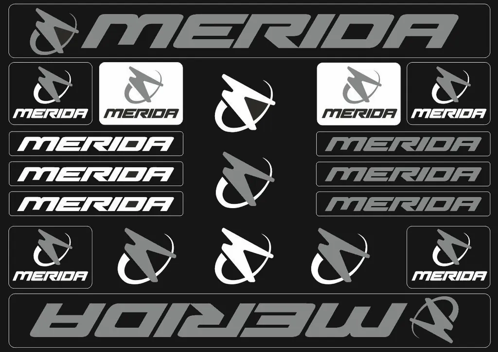Bicycle Vinyl Stickers – Compatible with Merida Bikes – Gray
