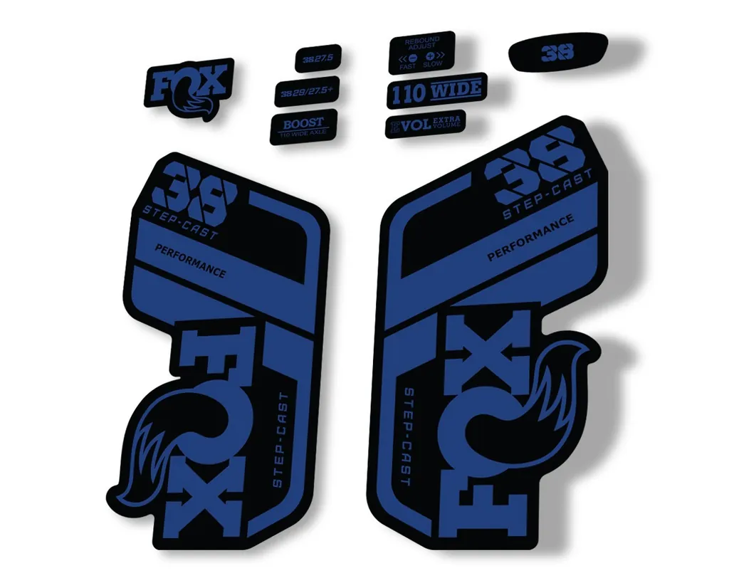 FOX 38 Step Cast SC 2021 Performance Fork Decals Suspension Sticker Dark Blue