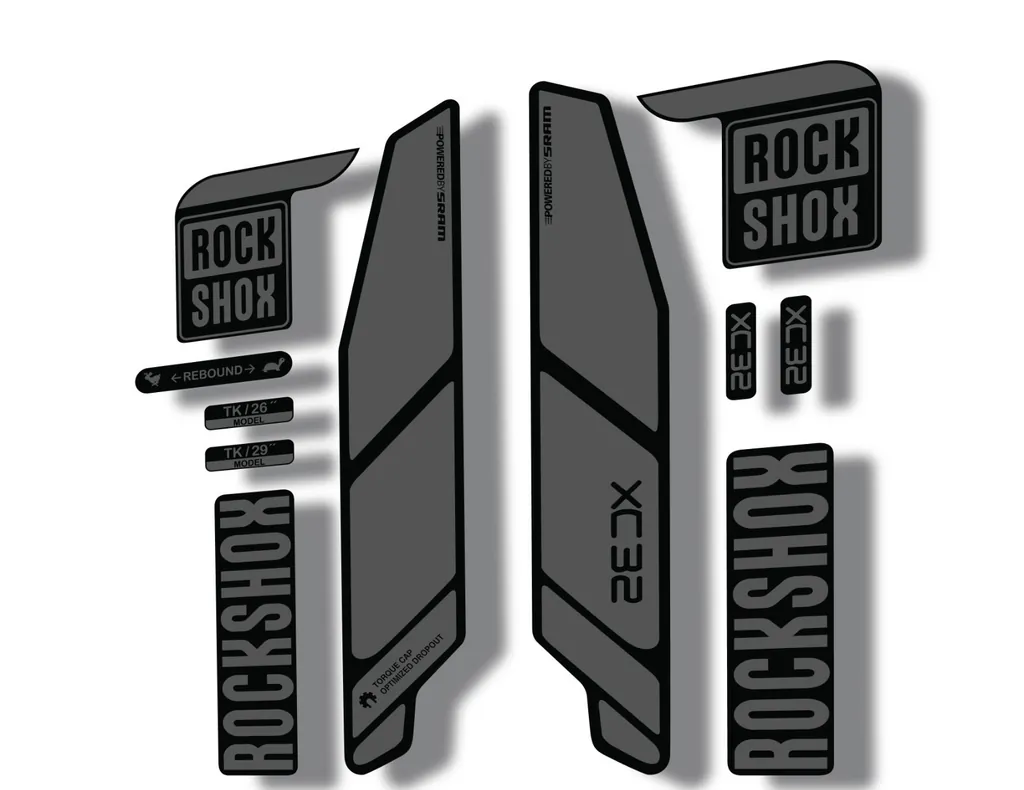 Rock Shox XC32 2014 Fork Decal Mountain Bike Cycling Sticker Adhesive Gray