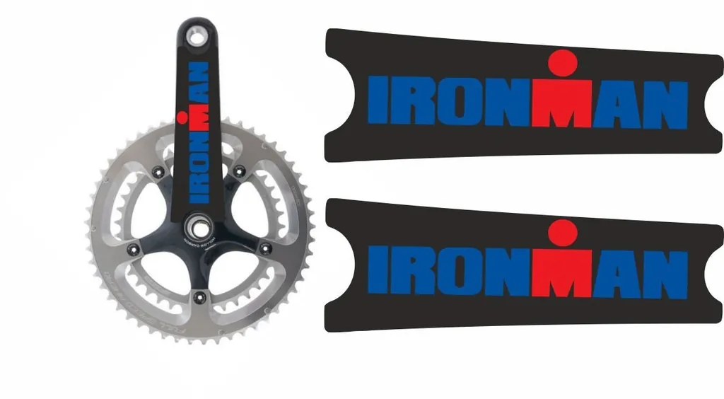 IRONMAN Crank Set Stickers Decals Road Mountain Bike Bicycle Adhesive 2 Pcs