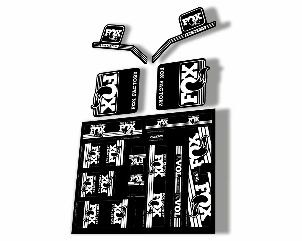 Fox Heritage 2017 Forks Suspension & Shocks Decal Sticker Adhesiv Kit White