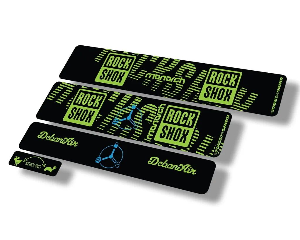 Rock Shox MONARCH 2020 RT3 Rear Shock Decal Sticker Adhesive Set Green