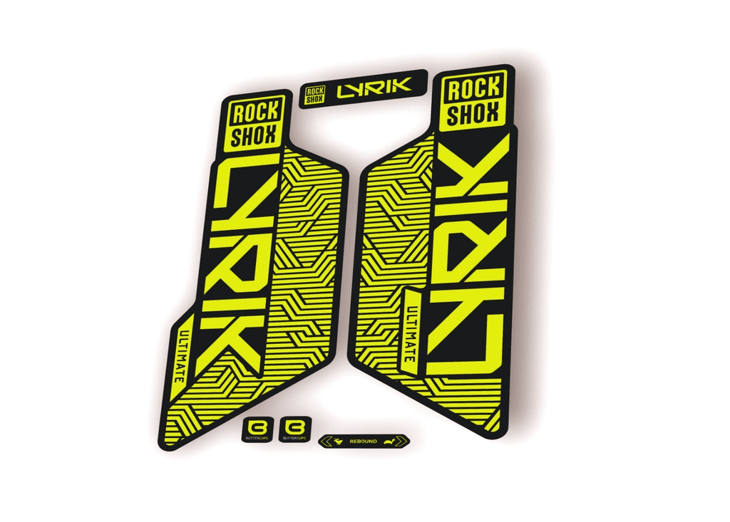 Rock Shox LYRIK ULTIMATE 2025 Flight Attendant Bike Decal Sticker Lime Green