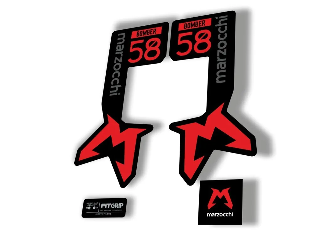 Marzocchi Bomber 58 2025 Suspension Sticker Decal Kit Adhesive Red