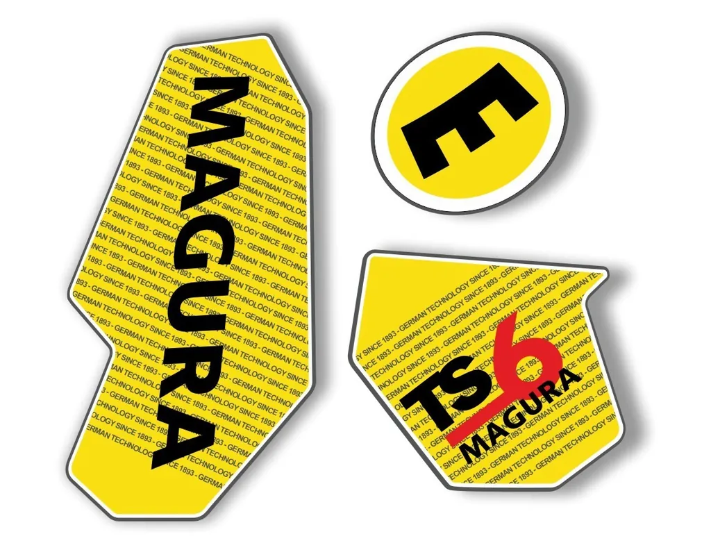 MAGURA TS6 Suspension Decal Kit Sticker Adhesive Aufkleber Yellow