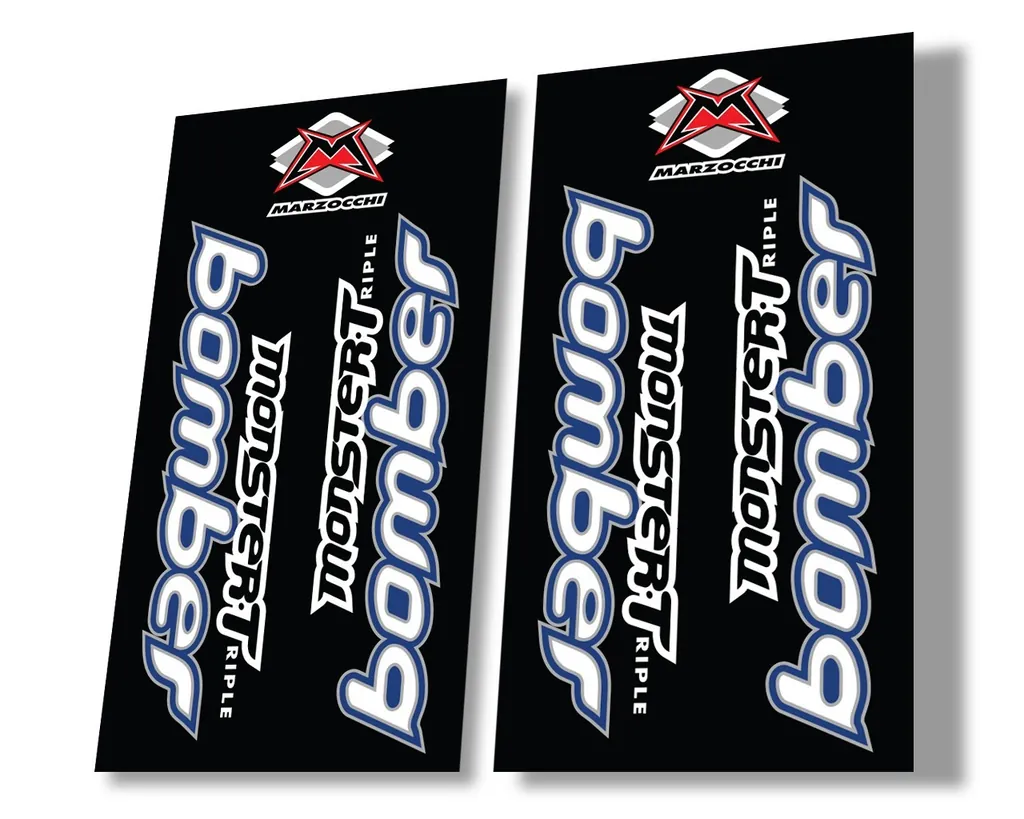 Marzocchi Bomber Monster Triple 1999 Suspension Decal Kit Sticker Set Dark Blue