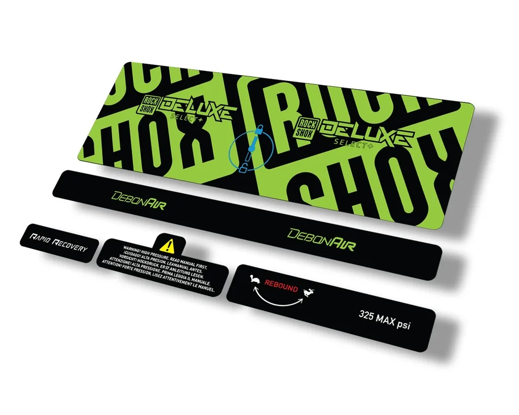 Rock Shox 2021 Deluxe Select Plus Rear Shock Decal Sticker Adhesive Set Green