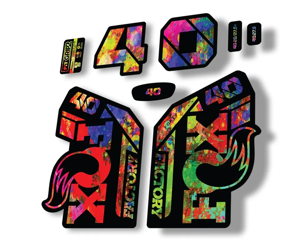 FOX 40 2021 Factory Forks Suspension Decals Sticker Set Adhesive Oil Slick