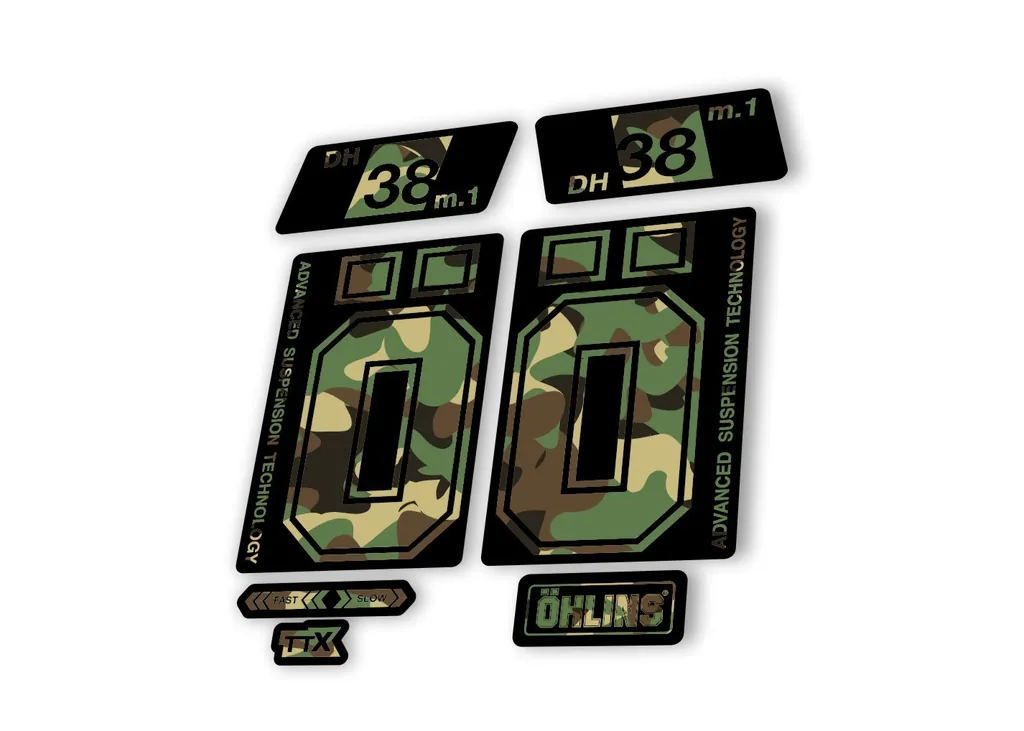 Ohlins DH38 M.1 2022 Fork Decal Mountain Bike Cycling Sticker Adhesive Camo