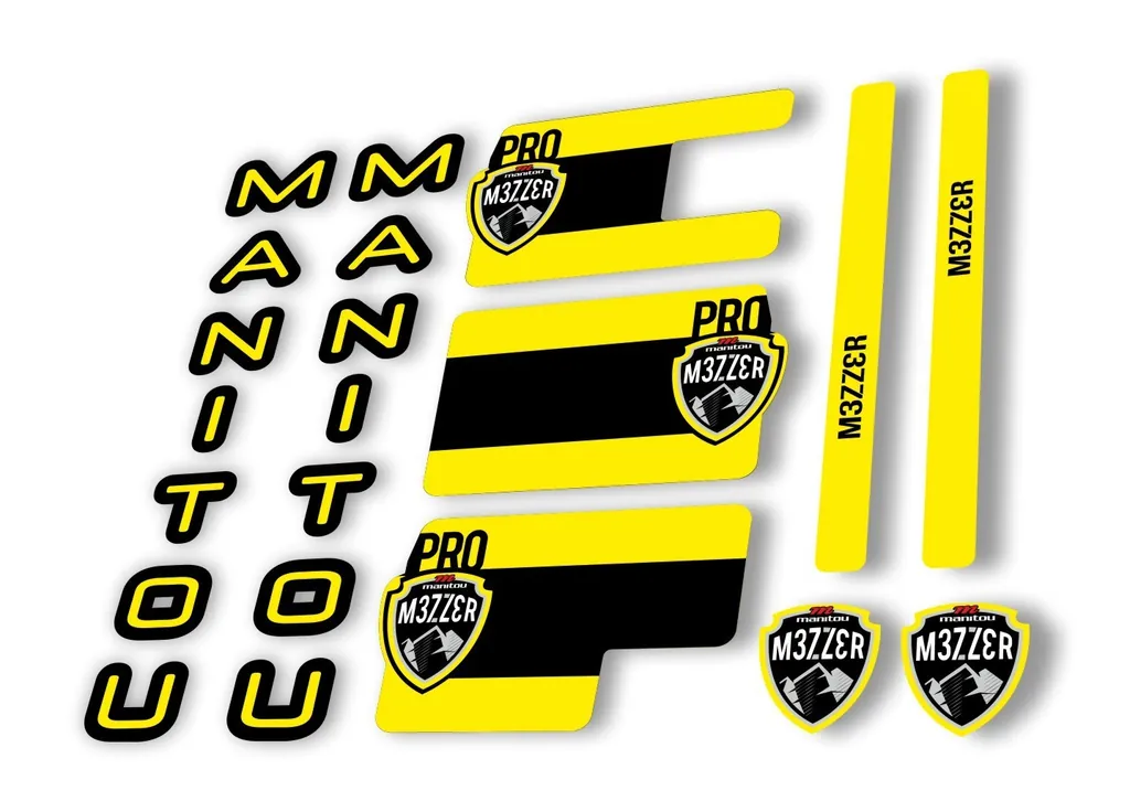 Manitou Mezzer Pro 2020 Fork Suspension Decal Kit Sticker Set Yellow