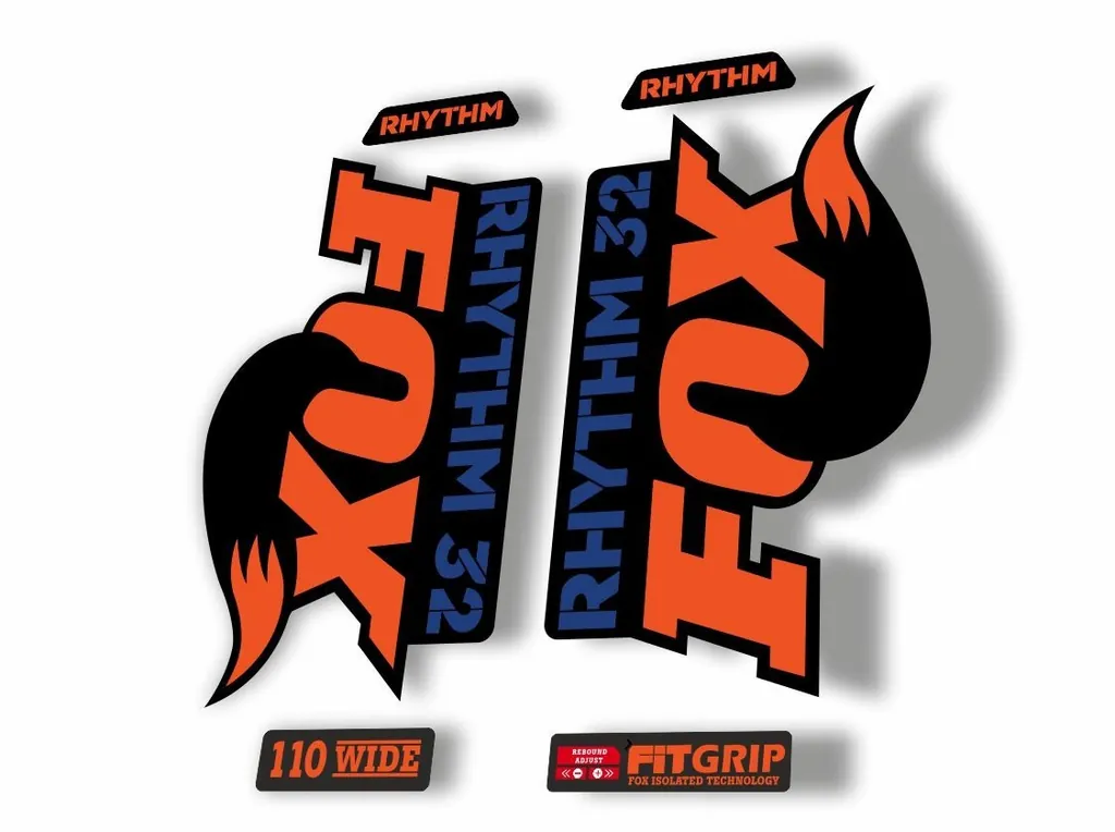FOX 32 Rhythm 2018 Forks Suspension Factory Decal Sticker Adhesive Orange Blue