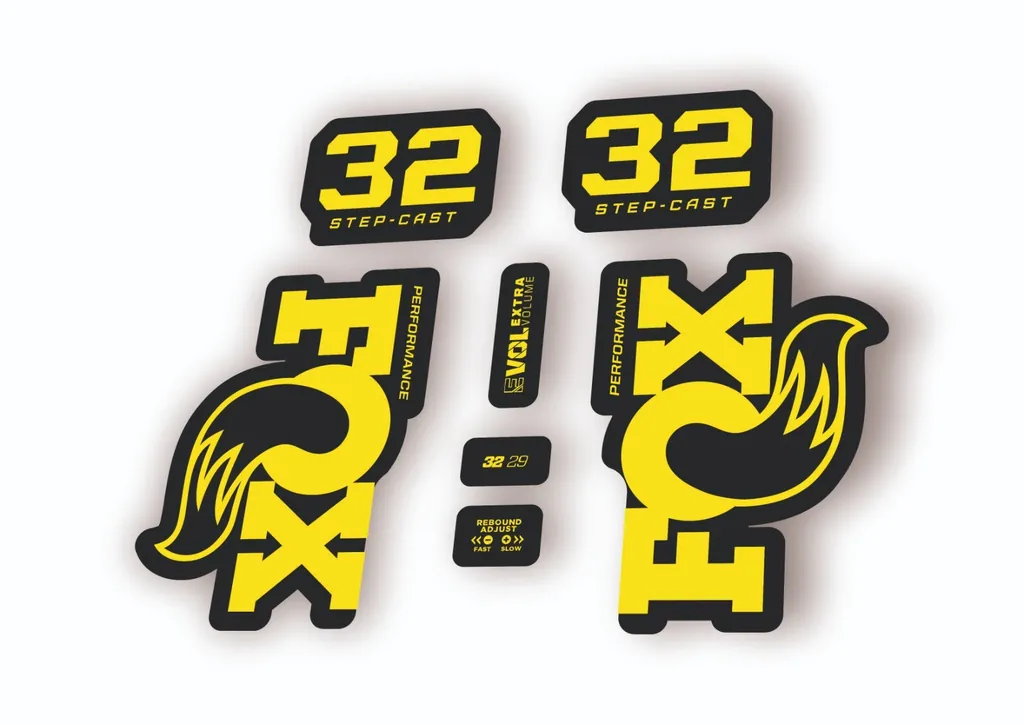 Fox 32 Step Cast Performance 2025 Fork Factory Decal Sticker Adhesive Yellow