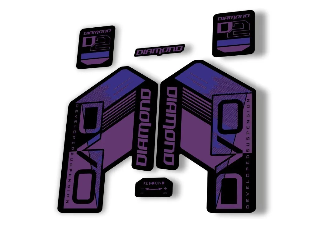 DVO Diamond D2 2020 Fork Suspension Sticker Decal Kit Adhesive Purple