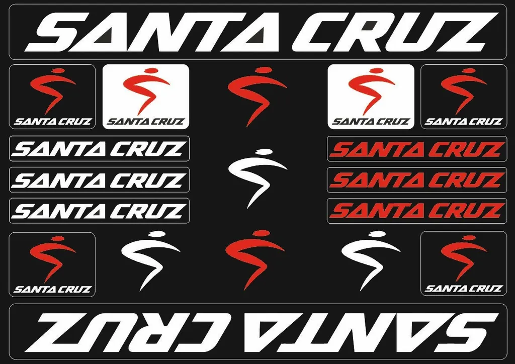 Bicycle Vinyl Stickers – Compatible with Santa Cruz Bikes – White Red