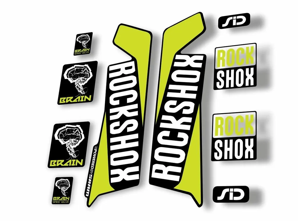 Rock Shox SID Brain 2016-17 Mountain Bike Cycling Decal Sticker Lime Green
