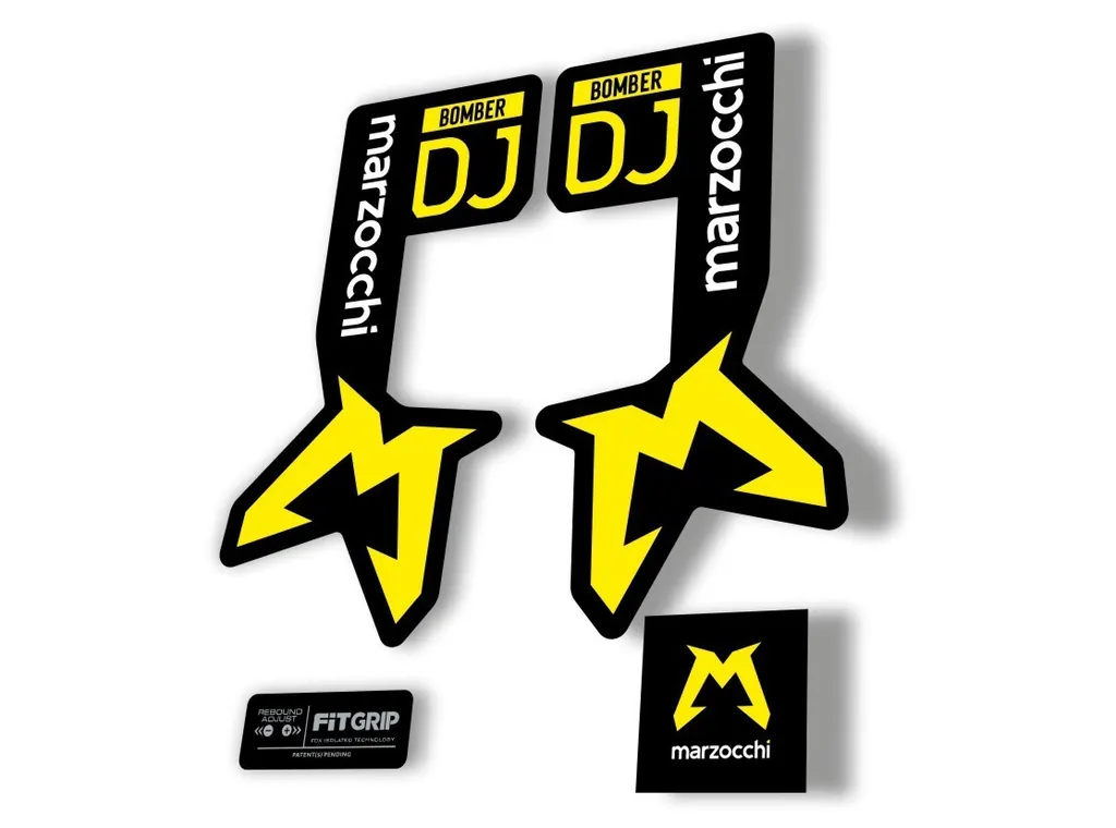 Marzocchi Bomber DJ 2025 Fork Suspension Sticker Decal Kit Adhesive Yellow