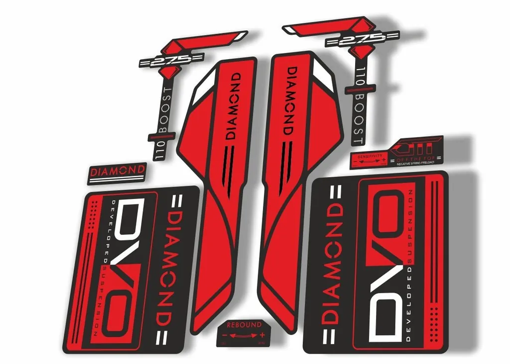DVO 2017 Diamond Boost 27.5 Fork Suspension Sticker Decal Adhesive Red