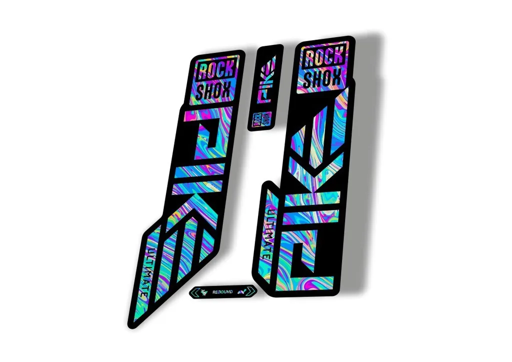 Rock Shox PIKE ULTIMATE 2023 Mountain Bike Cycling Decal Sticker Oil Slick 1