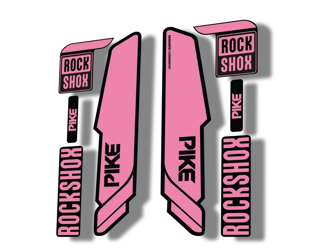 Rock Shox PIKE 2014 Mountain Bike Cycling Decal Kit Sticker Adhesive Light Pink